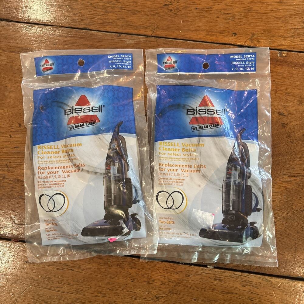 2x BISSEL #32074 Black Replacement Belt for styles #7,9,10,12,16 (4 Belts)